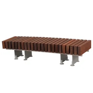 76" Timber Curved Backless Bench, Tropical Hardwood Slats