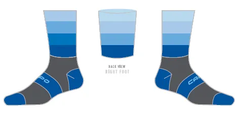 Active Compression Q-Skin Sock Blue Stripe Fade