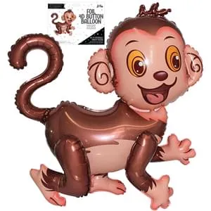 Air Filled Monkey 4d Balloon 21" | 1ct