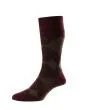 Argyle Design Wool Softop Socks - HJ96 BURGUNDY/ TAUPE