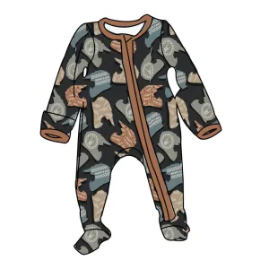 Baby Boys Double Zipper Soft Sleeper - Dirt Bike Race Helmets