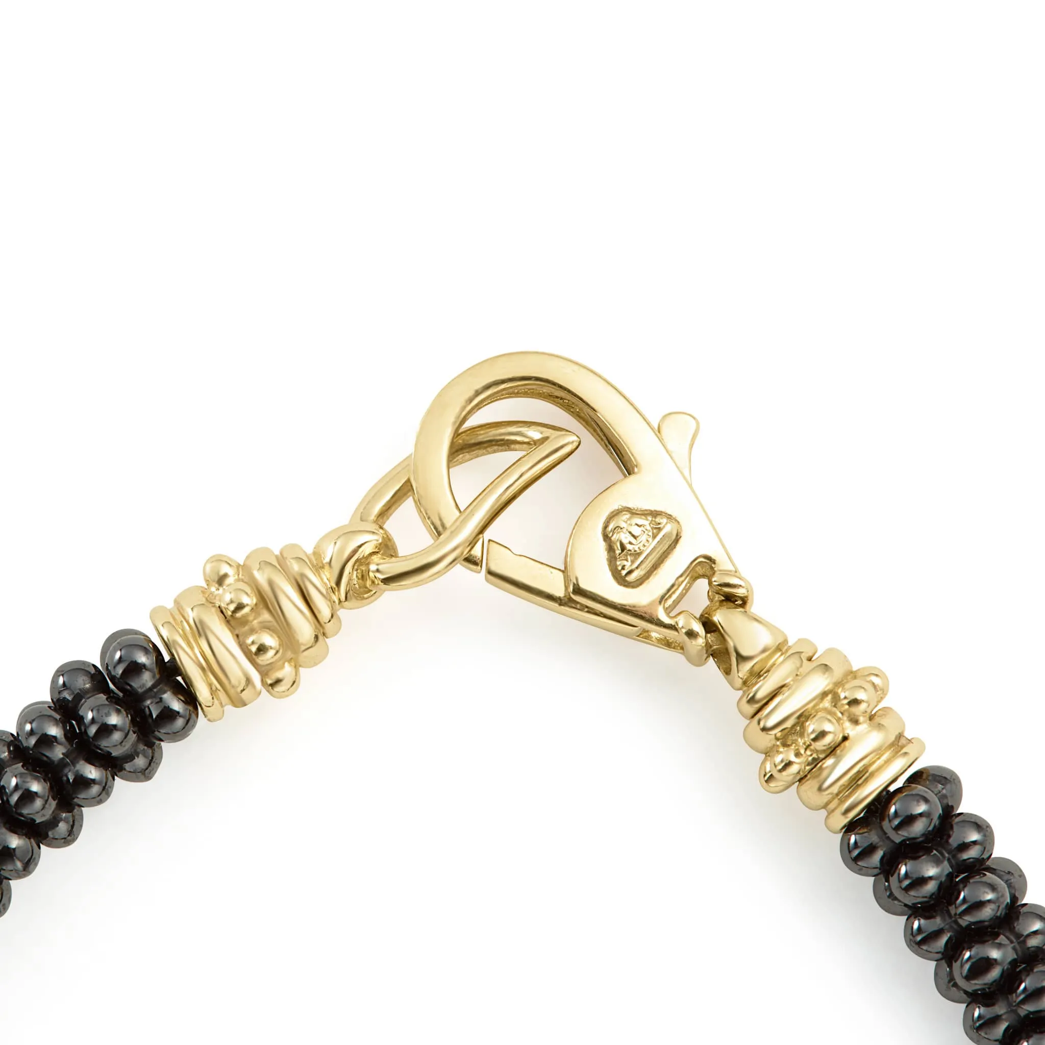 Black Caviar Five Large Station Gold and Ceramic Bracelet