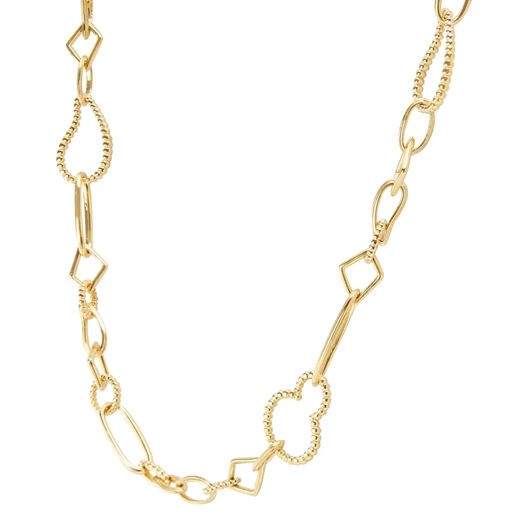 Caviar Gold 18K Gold Multi Link Necklace