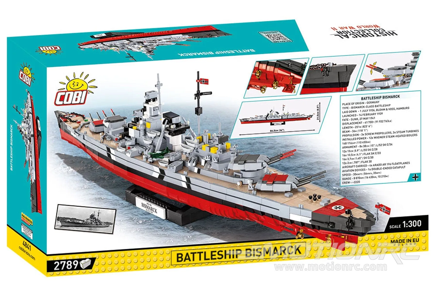 COBI Bismarck Battleship 1:300 Scale Building Block Set