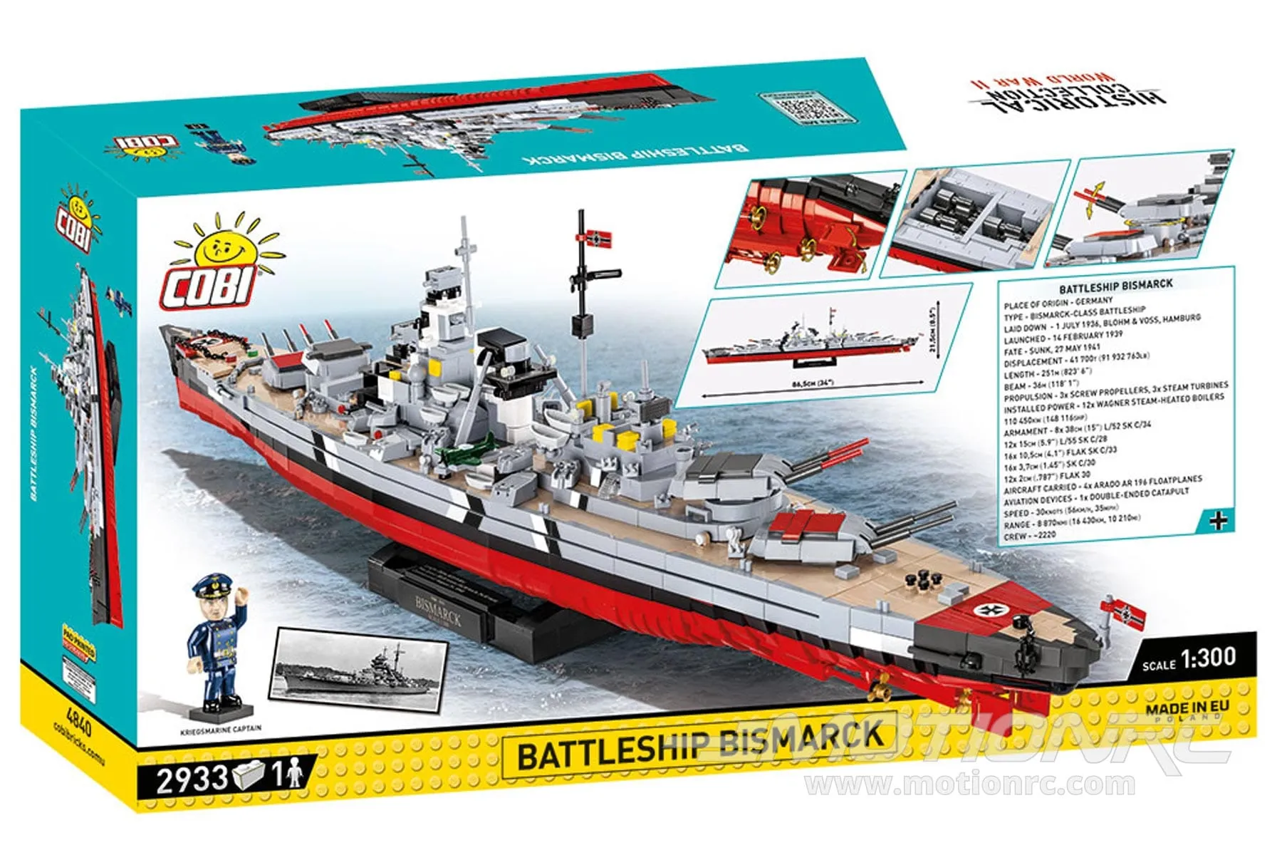 COBI Executive Edition German Battleship Bismarck 1:300 Scale Building Block Set