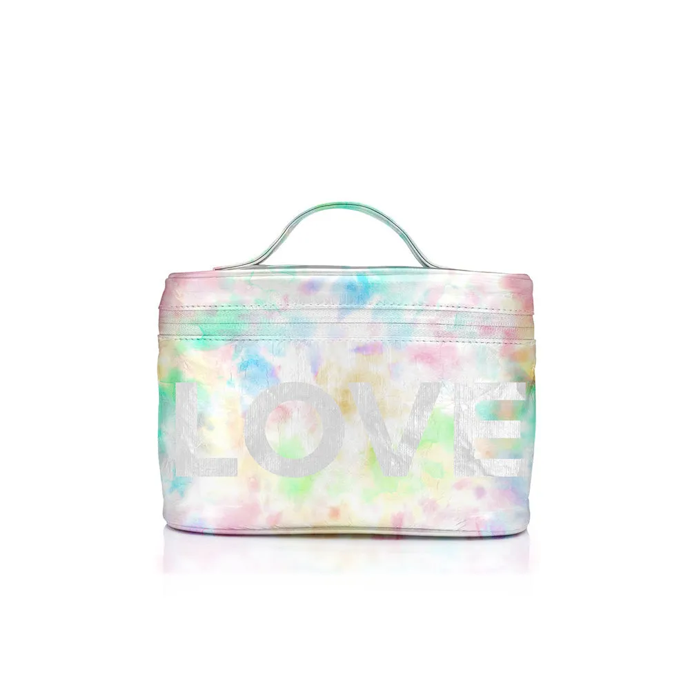 Cosmetic Case or Lunch Box - Watercolor Tie Dye with "LOVE"