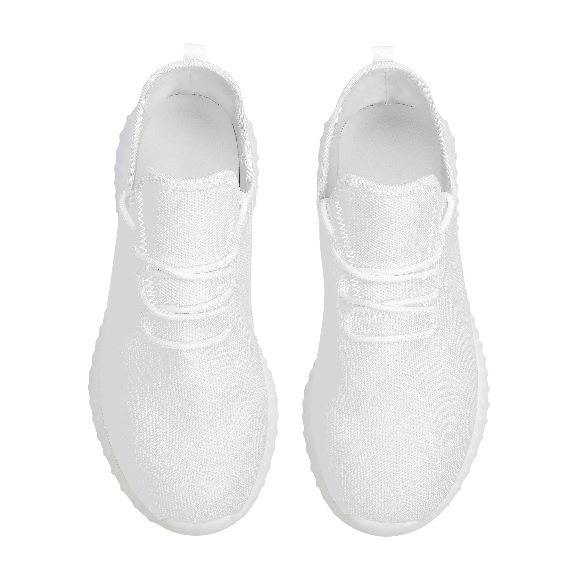 Custom Casual Sneakers -White D19 Mesh Knit