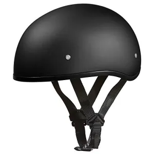 Daytona Helmets Half Skull Cap Motorcycle Helmet Dot Approved Dull Black Large