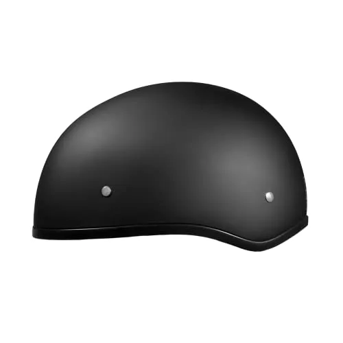 Daytona Helmets Half Skull Cap Motorcycle Helmet Dot Approved Dull Black Large