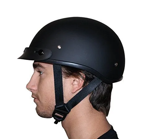 Daytona Helmets Half Skull Cap Motorcycle Helmet Dot Approved Dull Black Large