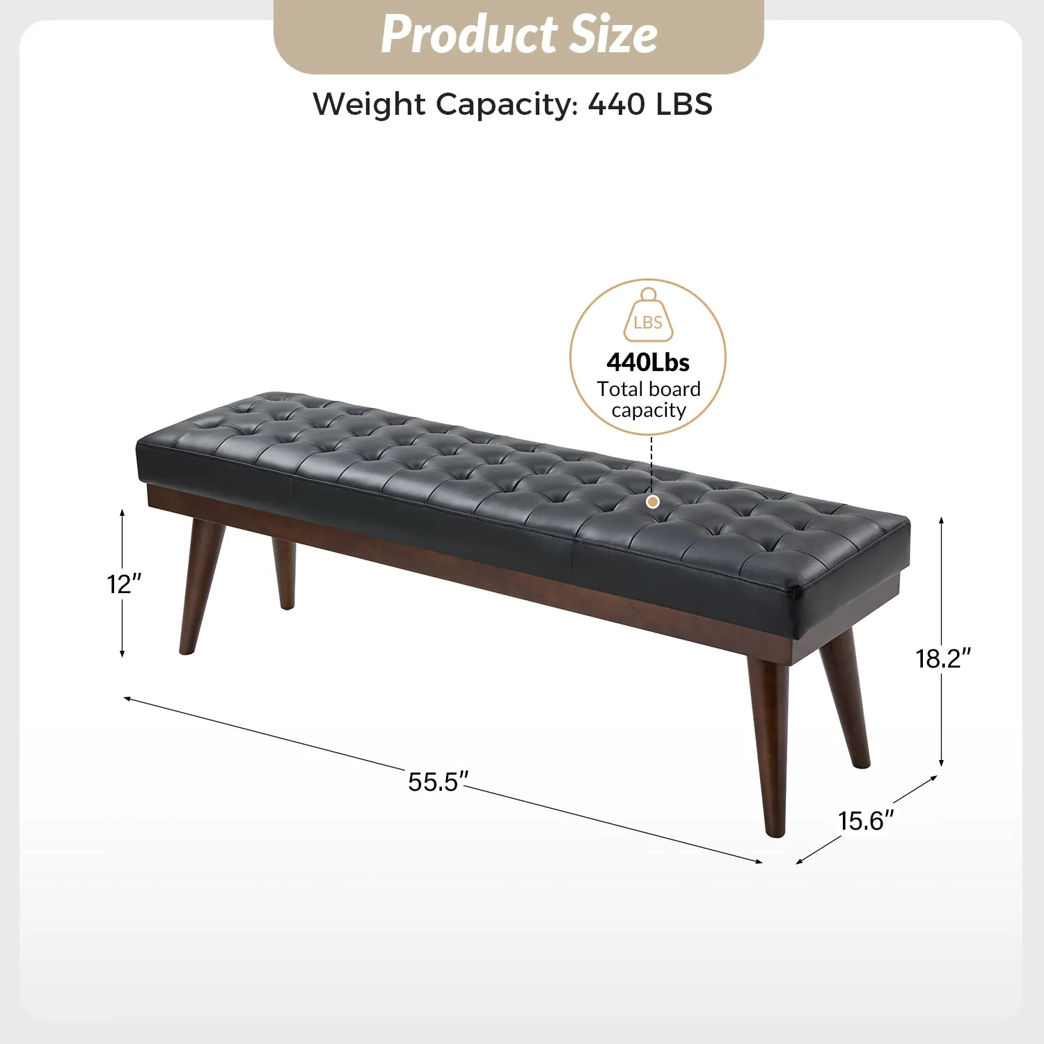 Emilio Mid-Century Modern Multifunctional Design Bench