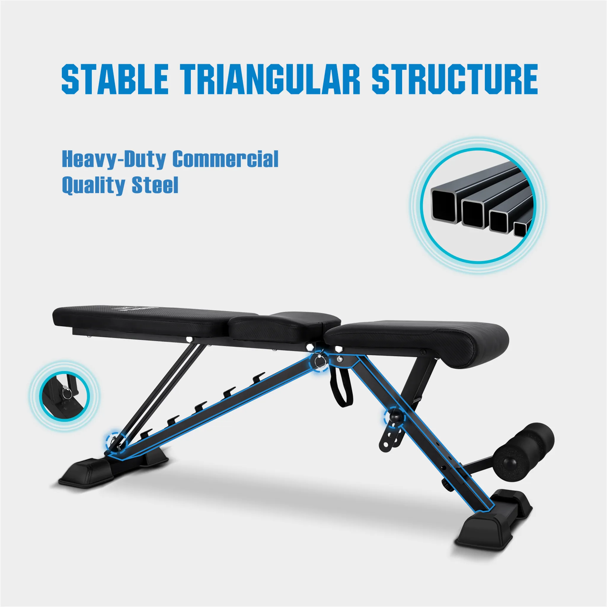 FLYBIRD Adjustable Weight Bench with Lumbar Support WP129