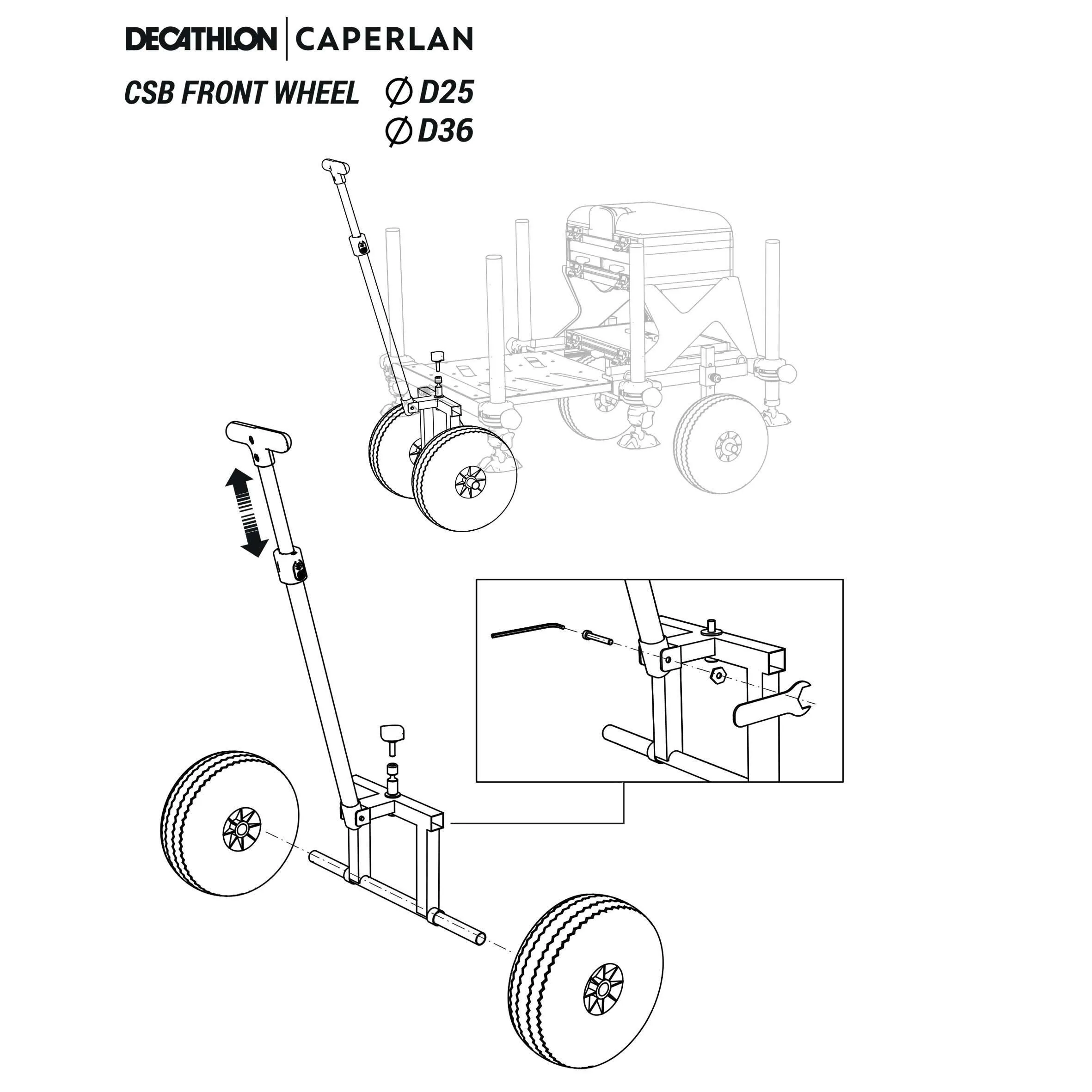 Front drive trolley for fishing station CSB D25 and D36 CAPERLAN