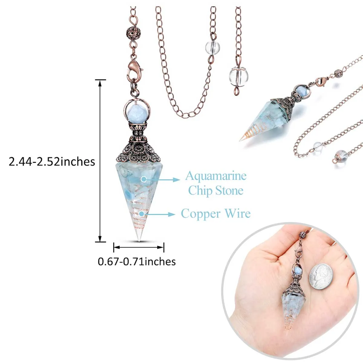 Healing Crystal Pendulums for Dowsing Divination | Jovivi