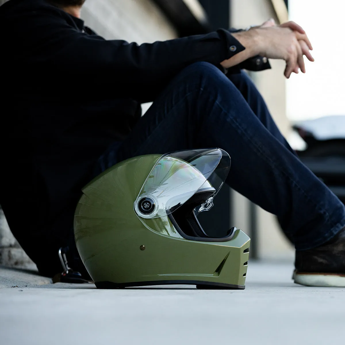 Lane Splitter ECE R22.06 Helmet - Gloss Olive Green