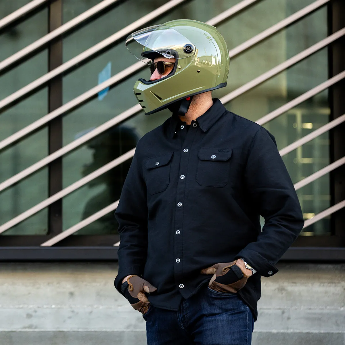 Lane Splitter ECE R22.06 Helmet - Gloss Olive Green