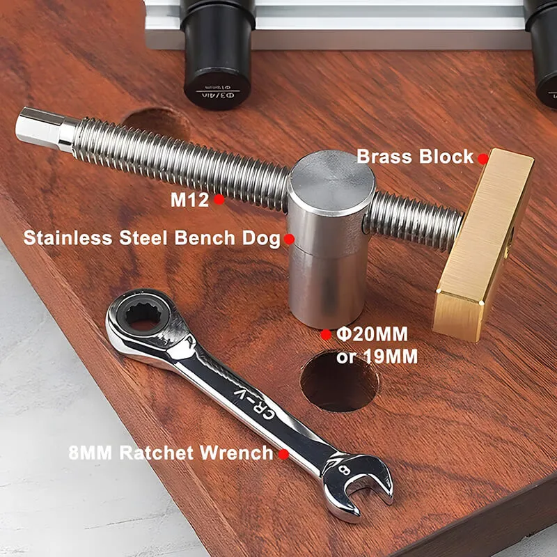 Levoite™ Adjustable Workbench Bench Dog Screw Clamp Workbench Stop