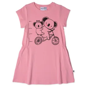 Minti Biking Koalas Dress - Fuchsia