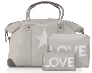 Moms on the Go Collection - Set of Three Travel Packs in Earth Gray and Silver