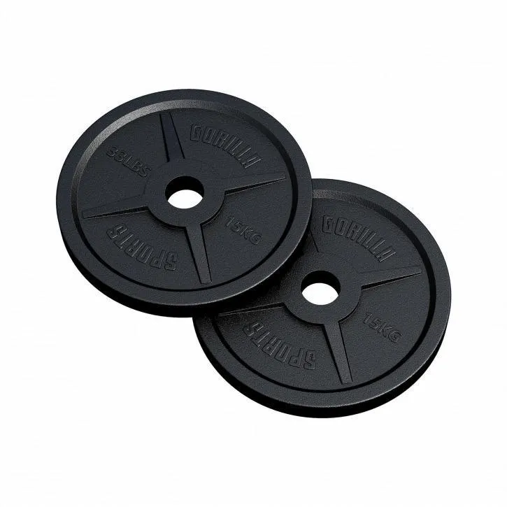 Olympic Cast Iron 30KG Weight Plate Set 50/51 mm - 2x 15KG