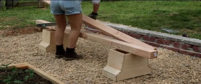 Outdoor Wooden and Concrete Garden Bench - DIY Plans - Park Bench Seat - Build Your Own