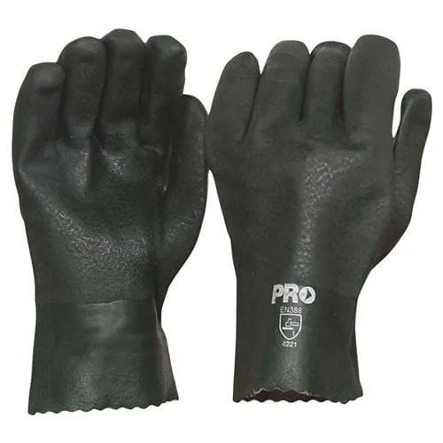 Pro Choice Green Pvc Double Dipped Gloves Length 27cm X12 - PVC27DD