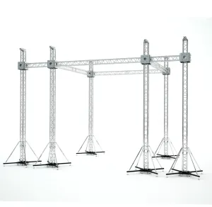 ProX XTP-GS202023SPW Flat Stage Roofing System with 7 Ft Speaker Wings and  6 Chain Hoists | 20 Ft W x 20 Ft L x 23 Ft H