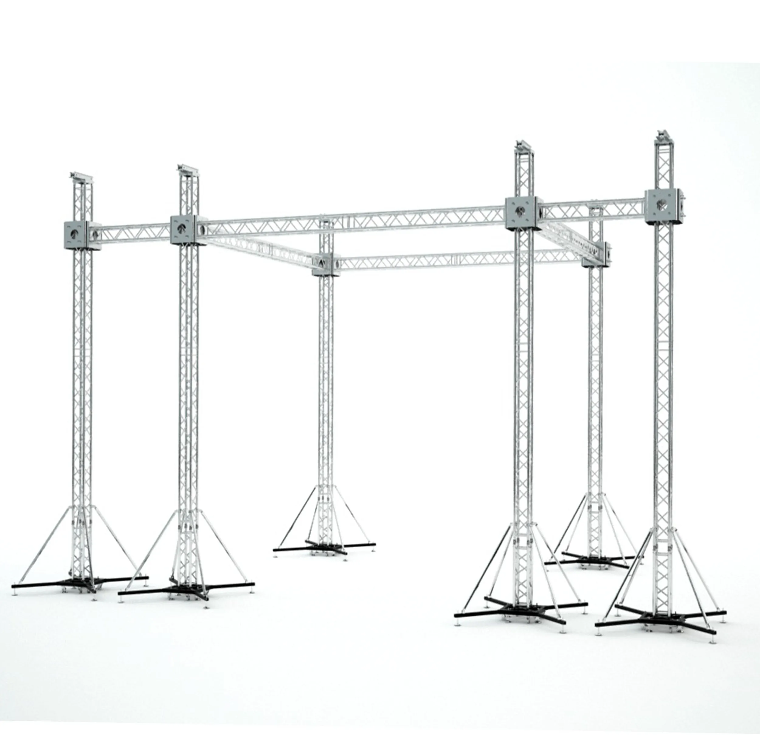 ProX XTP-GS202023SPW Flat Stage Roofing System with 7 Ft Speaker Wings and  6 Chain Hoists | 20 Ft W x 20 Ft L x 23 Ft H
