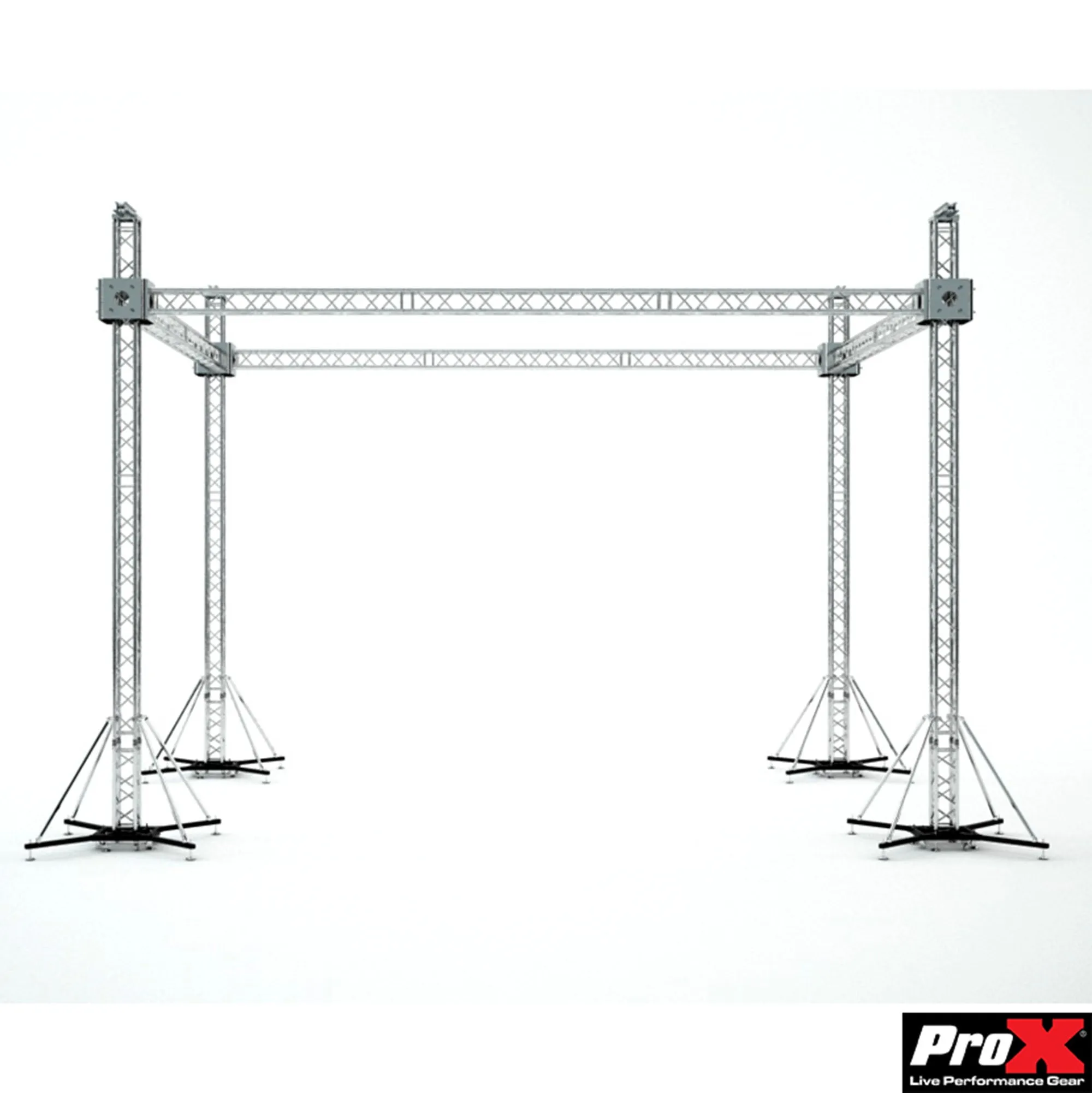 ProX XTP-GS302023 Stage Flat Roofing System Package With 4 Chain Hoists | 30 Ft W x 20 Ft L x 23 Ft H