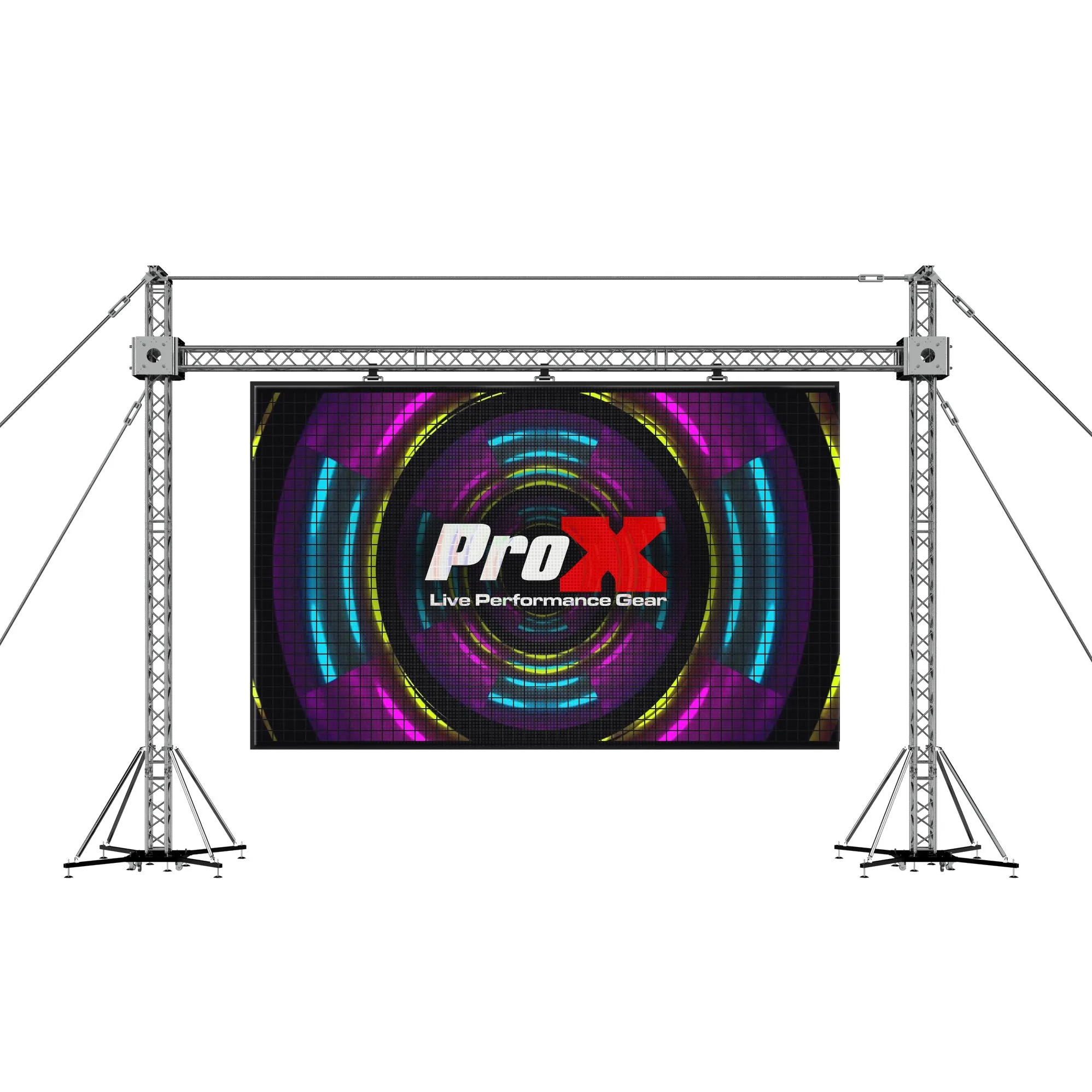 ProX XTP-GS3023 LED Screen Display Panel Video Fly Wall Truss Ground Support System 30'W x 23'H Outdoor w/ Hoist