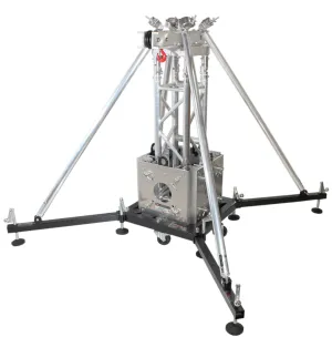 ProX XTP-GSBPACK3 PRO Truss Tower Stage Lift System Package -Top Block | Hinges | Base | Outriggers and 3.28 Ft. 3 mm Ladder Truss Segment