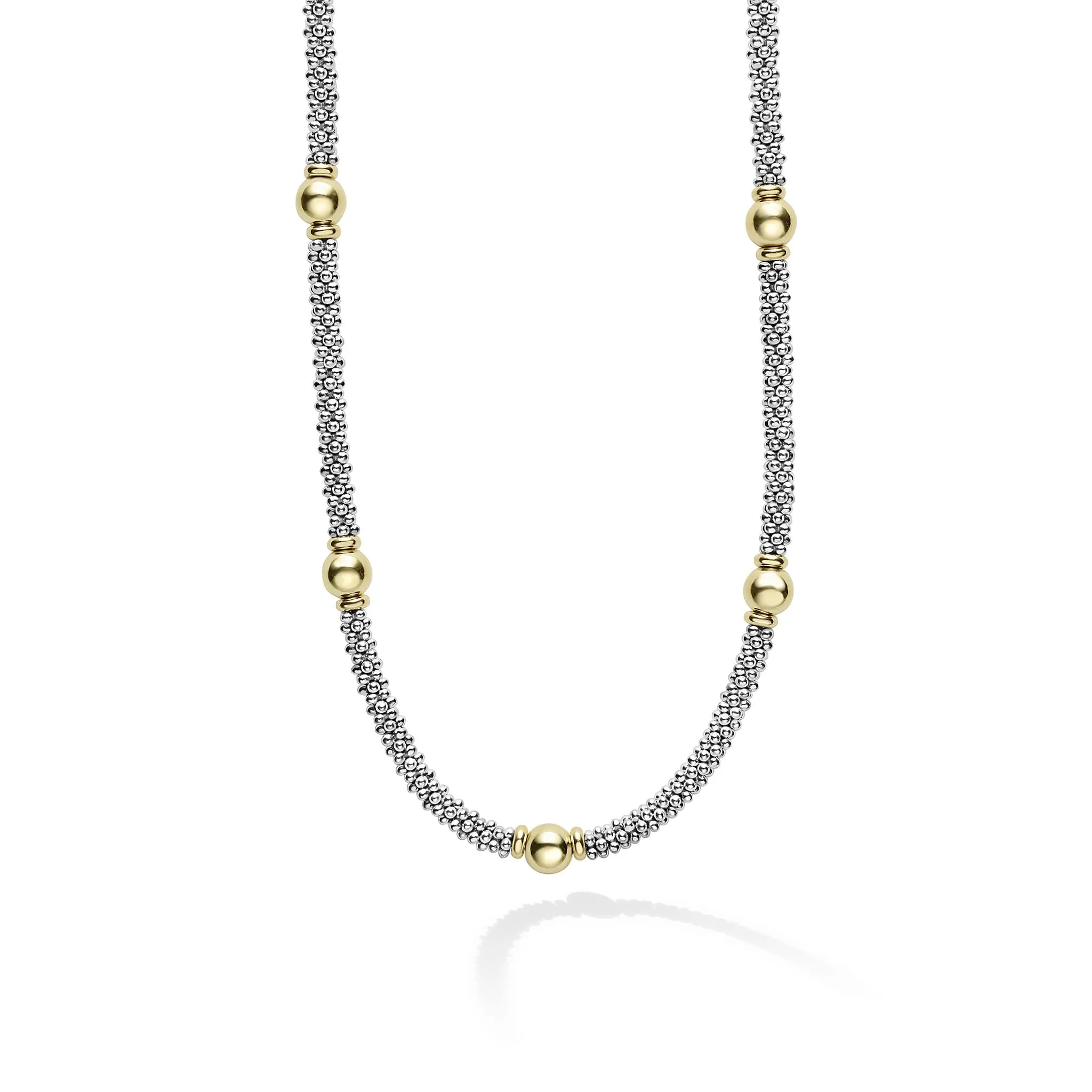 Signature Caviar 18K Gold Station Necklace
