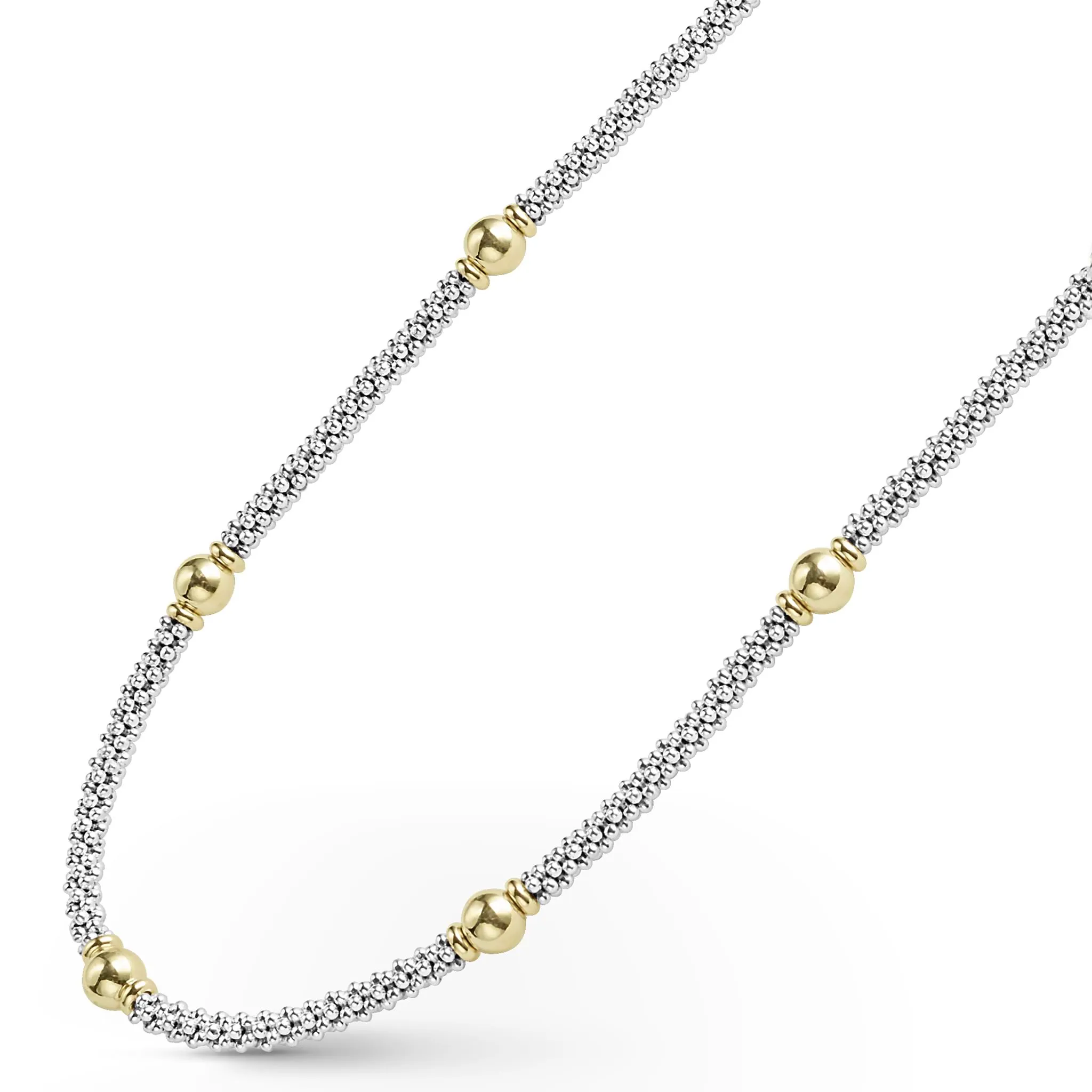 Signature Caviar 18K Gold Station Necklace