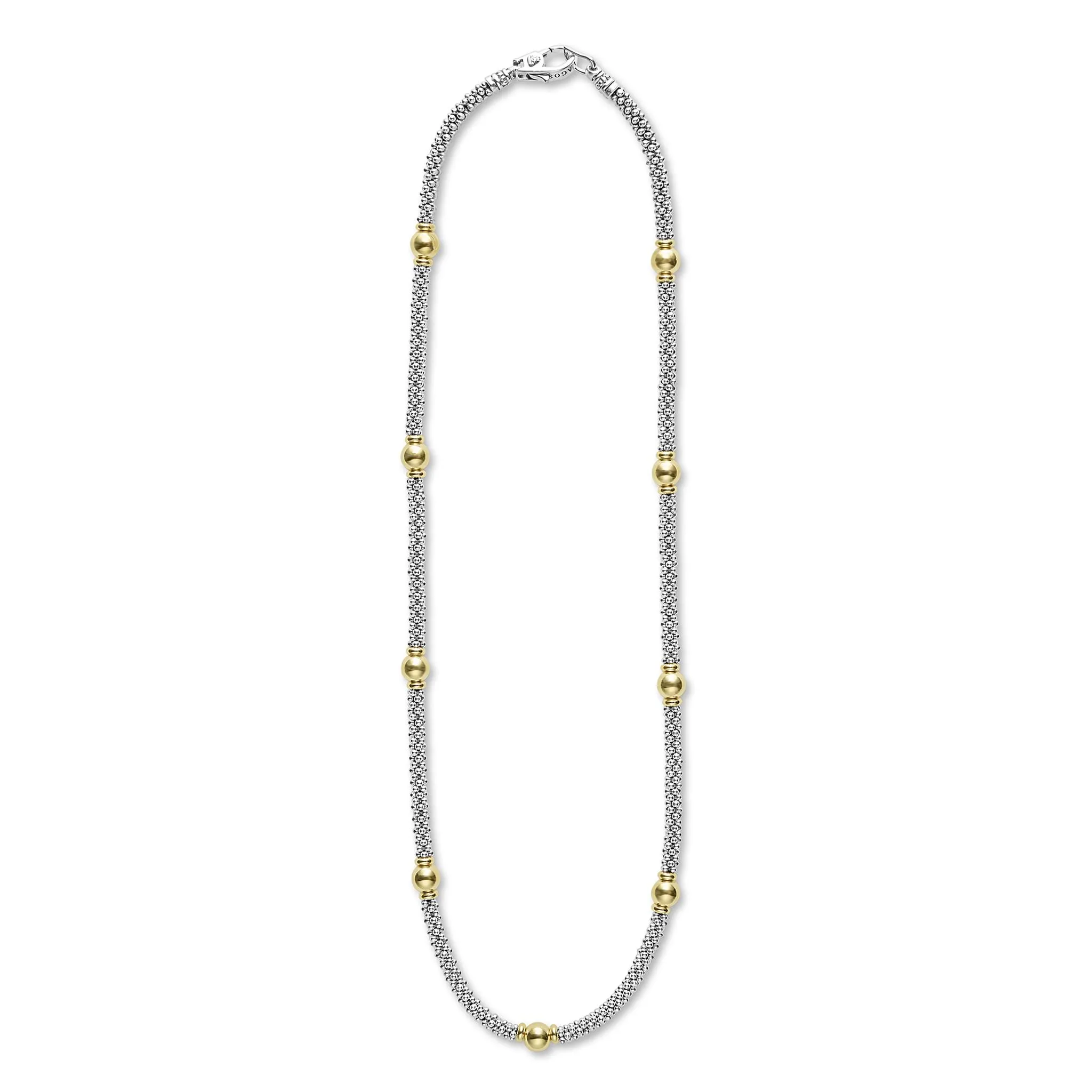 Signature Caviar 18K Gold Station Necklace