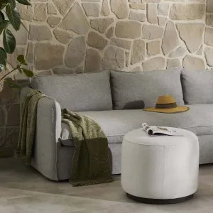 Sinclair Round Outdoor Ottoman, Alessi Linen