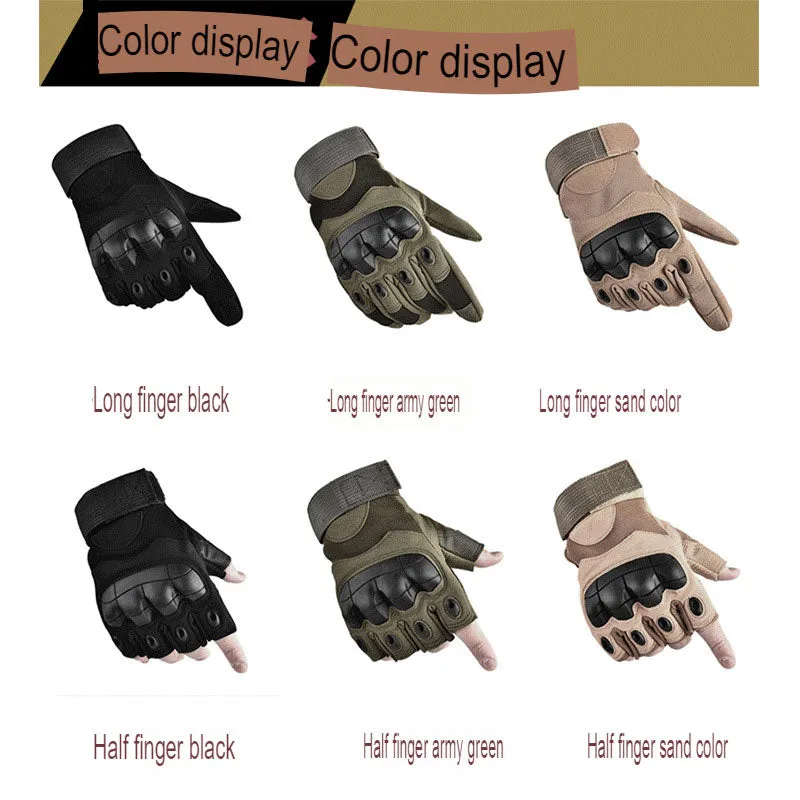 Summer combat fighting tactics special half-finger gloves for men outdoor mountain climbing non-slip soft shell long-finger foreign trade cross-border gloves