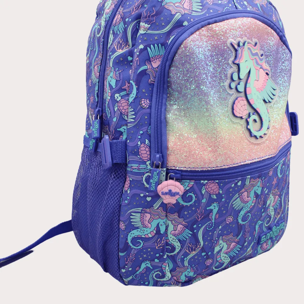 Unicorn Seahorse Purple 17 Inches Backpack