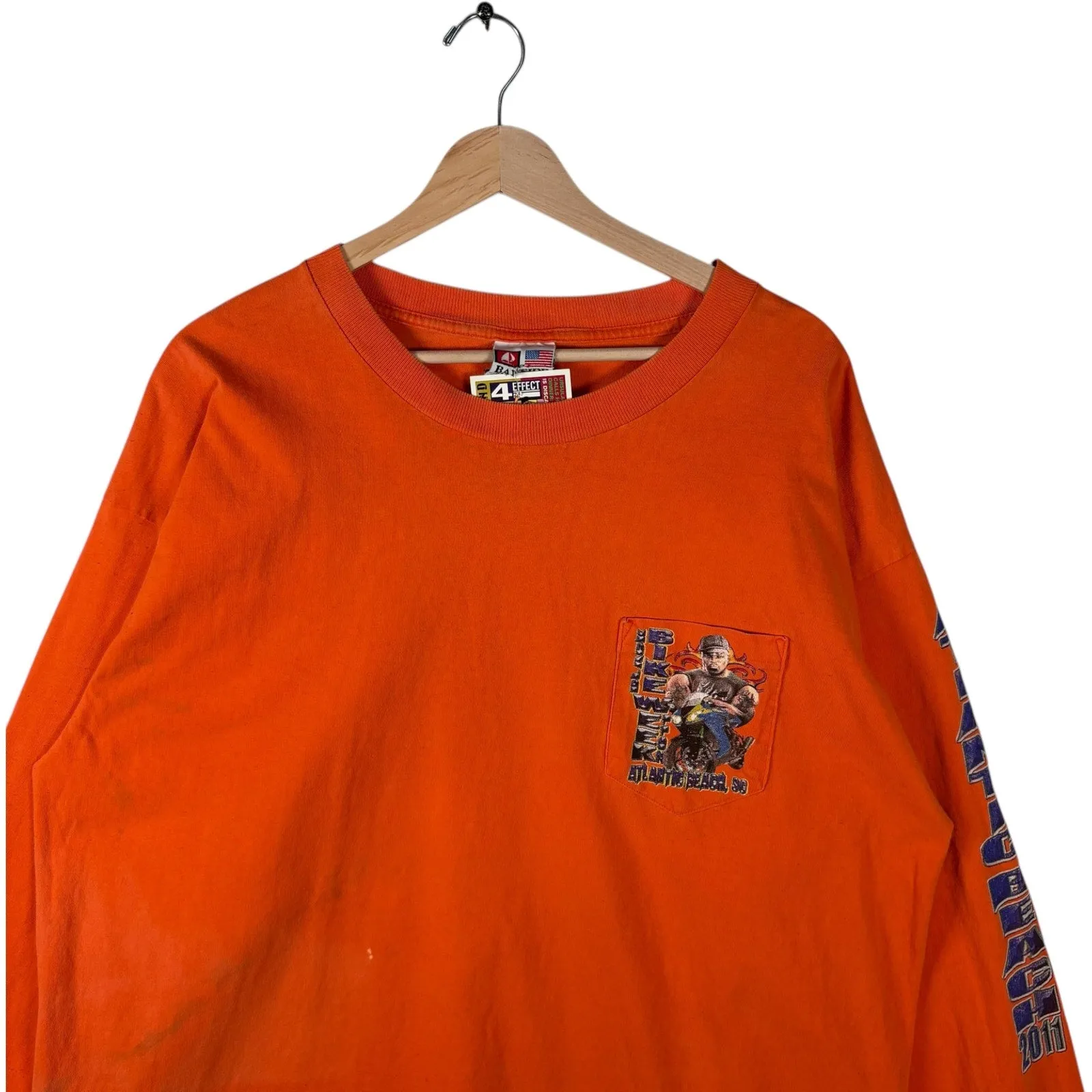 Vintage Black Bike Week of SC Back Print Long Sleeve