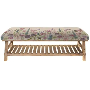 Voyage Maison 138cm Florabunda Verde Linen Rupert Bench